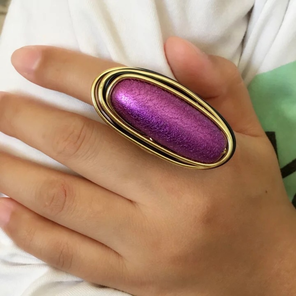 🆕 Unique purple stone and Wire ring